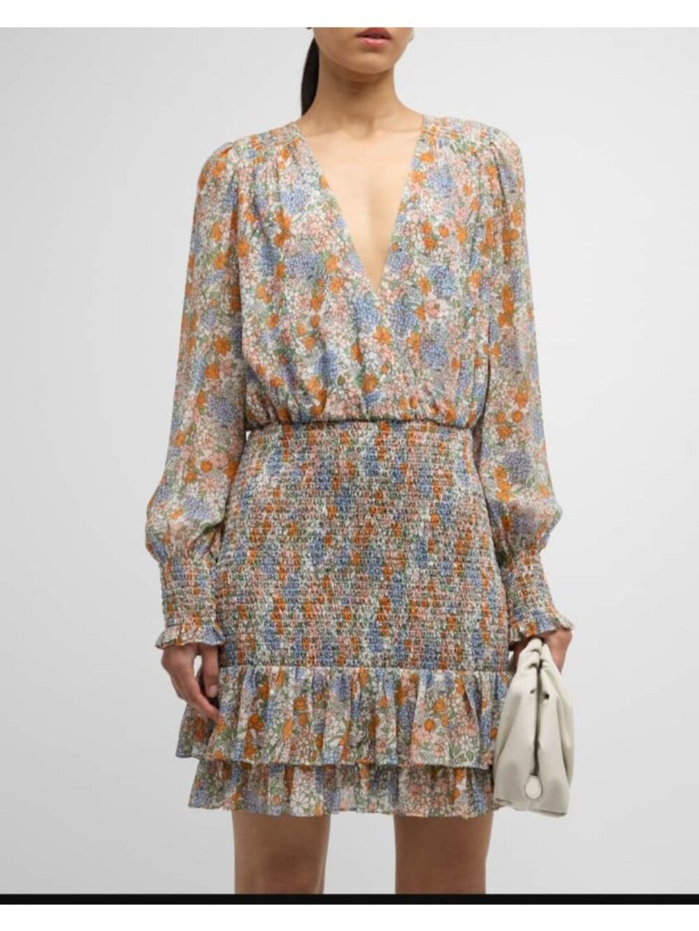 Veronica Beard Saera shirred floral-print silk-chiffon dress sizes 8 or 10 NWT